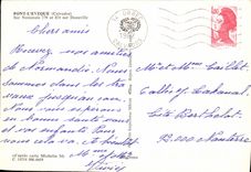 POSTAL MODERNA queso de Pont-l'Ev4eque en la carretera principal en Deauville