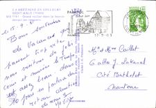 POSTAL MODERNA Bretaña colorea veleros de Malo Saint en el lavabo delante del barco de navegación de las paredes