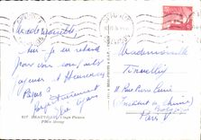 POSTAL MODERNA la playa de Deauville Fleure coloca Morny