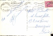 POSTAL MODERNA opinión de Lyon de los puentes encendido