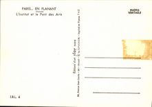POSTAL MODERNA París mientras que da un paseo el instituto y el puente de artes