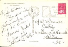 MODERN CARD Picturesque Normandy Thatched cottage