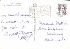 POSTAL MODERNA Menton la caminata y una playa