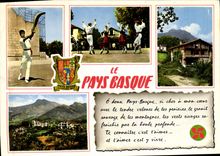 MODERN CARD the Pays Basque the Part Of Ball Folkore Landscapes