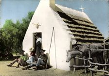 CPM Camargue Cabane De Gardins Arlesienne Et Gardians Folklore Ange