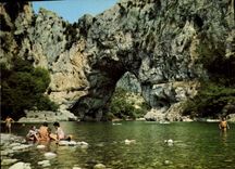 MODERN CARD Beautiful Images of Ardeche Bridge of Arc and Ardeche
