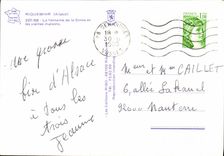 MODERN CARD Riquewihr the fountain of Sinne and old houses