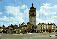 MODERN CARD Wonders of the Loire Valley Loaches the Place of the Marne and the tower Saint Antoine Beffroi of 16th
