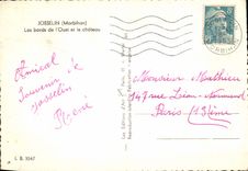 MODERN CARD Josselin edges of Oust and the Castle