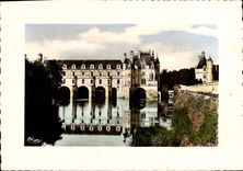 POSTAL MODERNA Chenonceaux el ataque frontal del castillo