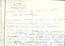 POSTAL MODERNA Chenonceaux el ataque frontal del castillo