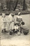 VINTAGE POSTCARD Children with the park