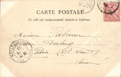 VINTAGE POSTCARD Park of Versailles View of the Green Carpet and the Large Canal