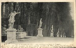 VINTAGE POSTCARD Park of Versailles Gone leading to the Basin of Neptune