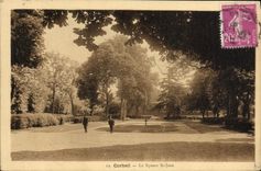 VINTAGE POSTCARD Corbeil the Public garden St Jean