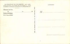 VINTAGE POSTCARD Castle De Chambord Septentrional Frontage