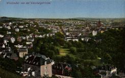 VINTAGE POSTCARD Wiesbaden von der Weinbergstresse