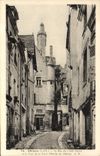 VINTAGE POSTCARD Chinon the street Of Crand Carrol and the tower of the main door of the castle