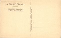 POSTAL Chartres de la VENDIMIA la puerta norteña y la flecha