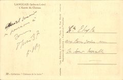 POSTAL Langeais de la VENDIMIA la entrada del castillo