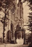 CPA Chartres Chartres Cathedrale Clocher neuf et portail Nord Grille de l'ancien eveche