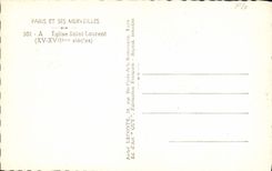 CPM Paris Eglise Saint Laurent