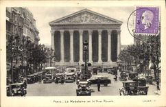 VINTAGE POSTCARD Paris the Madeleine and the Street Rovale