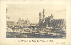 VINTAGE POSTCARD Paris the door and the tower of Nesle in 1675
