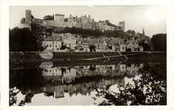 VINTAGE POSTCARD Chinon the castle seen of the edges of Vienna