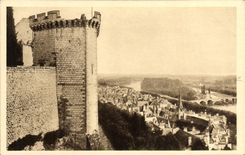 VINTAGE POSTCARD Chinon the Castle Turn of Boissy and Vallee of Vienna