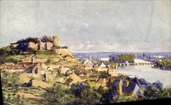 VINTAGE POSTCARD Chinon Panorama