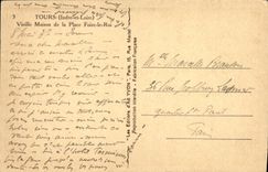 VINTAGE POSTCARD Tours Old House of the Place Fair the King