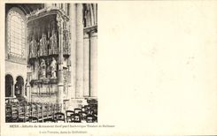 La POSTAL de la VENDIMIA Sens vuelve a presentar del monumento levantado por el arzobispo que Tristan de Sallazar tiene sus padres en la catedral