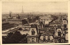 POSTAL París de la VENDIMIA vista de los siete puntos tomados de Gervais Saint