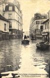 VINTAGE POSTCARD Paris Crue of the Seine Places Maubert the navy of Inondations war