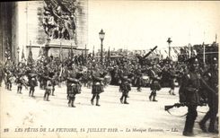 Festivales de la POSTAL de la VENDIMIA Victoire de la música del escocés del 14 de julio de 1919