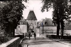 CPM Noyers Sur Serein Vieille Porte du 12eme dite d'Avallon Velo Enfants