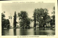 VINTAGE POSTCARD Fair Colonial International Paris 1931 Overall picture of the Portuguese section
