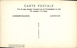 VINTAGE POSTCARD Exposition Colonial International Paris 1931 Route de girdles lake