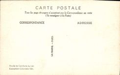VINTAGE POSTCARD Fair Colonial International Paris 1931 Terrasse Beillard Route of the belt of the lake