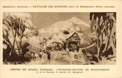 VINTAGE POSTCARD Paris Exposition Colonial House Of the Missions Room of Madagascar Centers Evangelisation diorama