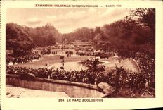 VINTAGE POSTCARD Fair Colonial International Of Paris Zoological gardens Zoo