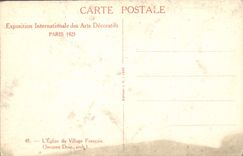 CPA Exposition Internationale Des Arts Decoratifs Paris L'Eglise Du Village Francais