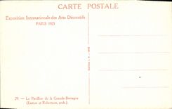 Exposición internacional de la POSTAL de la VENDIMIA de los artes decorativos París la casa del Reino Unido