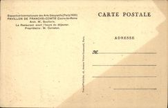 Exposición internacional de París de la POSTAL de la VENDIMIA de la casa decorativa de los artes de la cuenta de Frank el restaurante antes del almuerzo de la hora