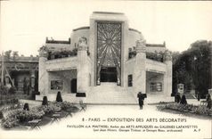 CPA Paris Exposition Internationale Des Arts Decoratifs Pavillon La Maitrise Aceher des Arts Appliques des Galeries Lafa