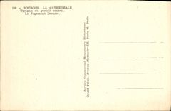 POSTAL Bourges de la VENDIMIA el tímpano de la catedral de la puerta central el juicio pasado