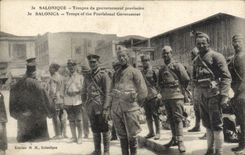 VINTAGE POSTCARD Salonique Troops Of the Militaria Provisional government