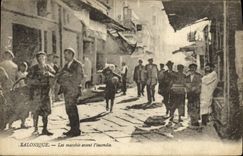 VINTAGE POSTCARD Salonique Steps Before the Fire