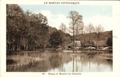 VINTAGE POSTCARD Picturesque Morvan Pond And Mill De Chazelle